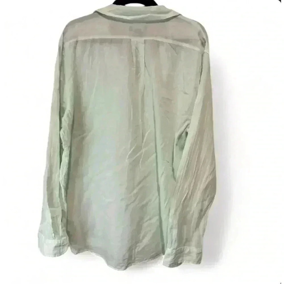 GAP Women's Boyfriend Fit Long Sleeve Mint Green Button-Up Size Large - Picture 2 of 6